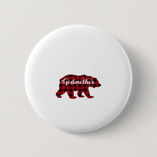 Godmoeder Beer Buffalo Red Play Matching Family Ronde Button 5,7 Cm