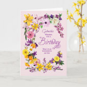 Godmoeder Birthday Flower Lijst Card Kaart (Gele Bloem)