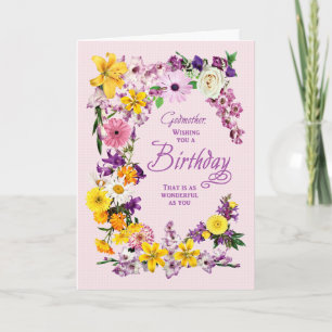 Godmoeder Birthday Flower Lijst Card Kaart