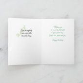 Godmoeder Birthday Green Flowers Kaart (Binnen)