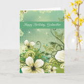 Godmoeder Birthday Green Flowers Kaart (Gele Bloem)