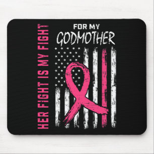 Godmoeder Borst Cancer Awareness Flag Family Figh Muismat