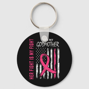 Godmoeder Borst Cancer Awareness Flag Family Figh Sleutelhanger