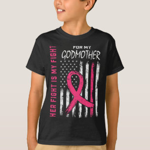 Godmoeder Borst Cancer Awareness Flag Family Figh T-shirt
