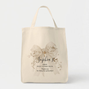 Godmoeder cadeau Eerste Heilige Communie Witte Boo Tote Bag