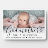 Godmoeder Dank je Baptisme of Christening Foto Fotoplaat (voorkant)