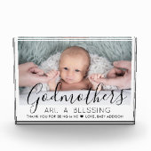 Godmoeder Dank u Baptisme of Christening Modern Fotoblokken (Voorkant)