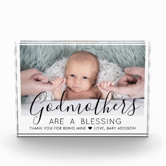 Godmoeder Dank u Baptisme of Christening Modern Fotoblokken (Voorkant)