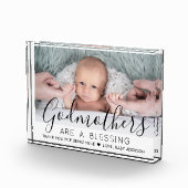 Godmoeder Dank u Baptisme of Christening Modern Fotoblokken (Rechts)