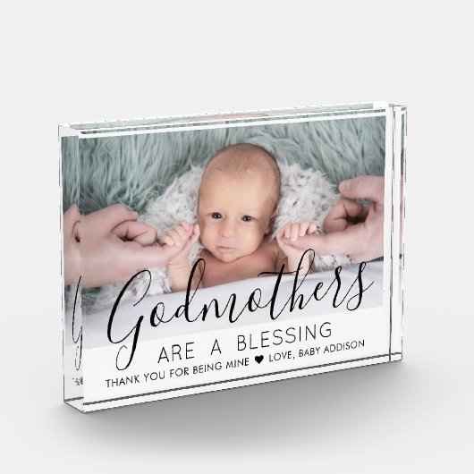 Godmoeder Dank u Baptisme of Christening Modern Fotoblokken (Links)