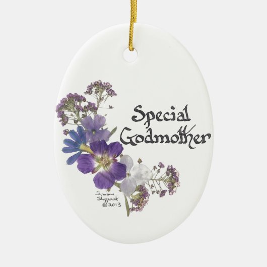 Godmoeder eerbetote keramisch ornament (Voorkant)