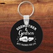 Godmoeder en peetzoon vrienden voor het leven sleutelhanger (Voorkant)