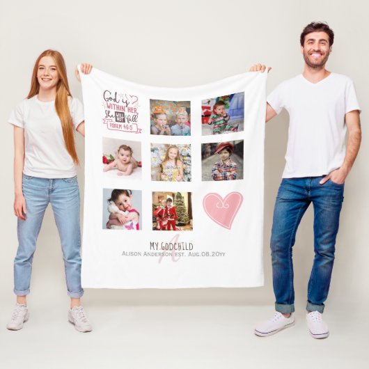 GODMOEDER FOTOCOLLAGE Cadeau met vers dat kan word Fleece Deken (In situ)