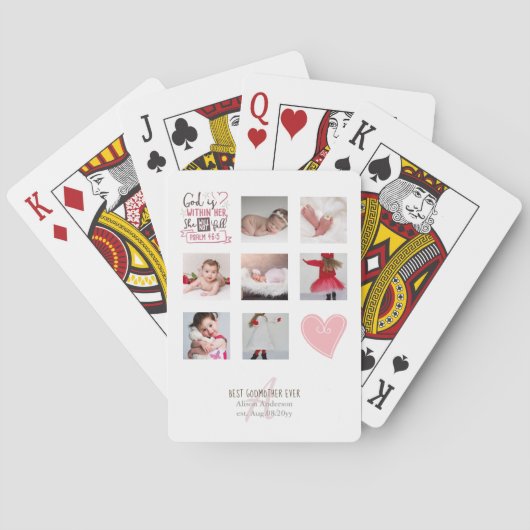 GODMOEDER FOTOCOLLAGE Cadeau met vers dat kan word Pokerkaarten (Achterkant)