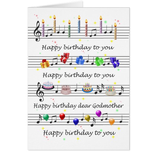 Godmoeder Funny Happy Birthday Song Sheet Music (Voorkant)