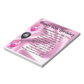 Godmoeder gedicht - 60e geboortedagontwerp notitieblok (Linkerzijde)