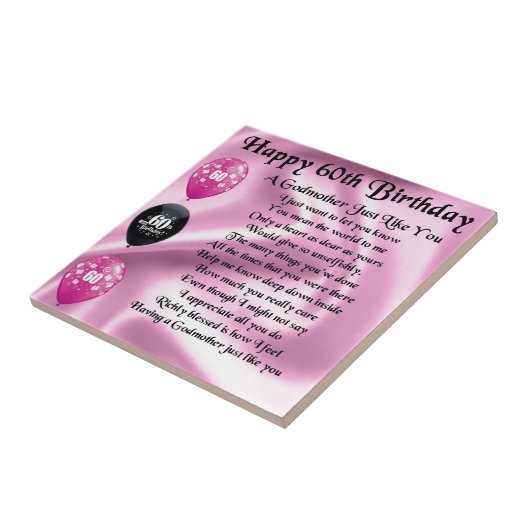 Godmoeder gedicht - 60e geboortedagontwerp tegeltje (Zijkant)