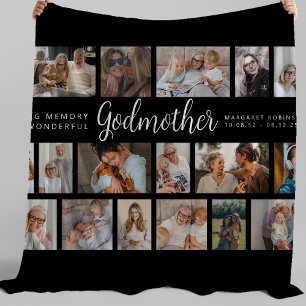 Godmoeder Herdenking 18 Foto Collage Fleece Deken
