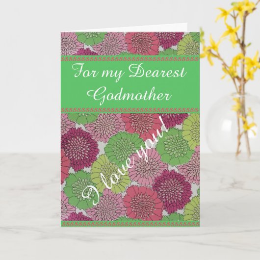 Godmoeder Moederdag Card -  Floral Kaart (Gele Bloem)