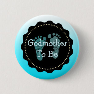 Godmoeder om Blue Baby Boy Baby shower Button te z