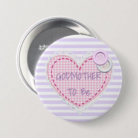 Godmoeder om Button van het Baby shower van het ha (Voorkant /achterkant)