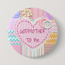 Godmoeder om Button van het Baby shower van het ha