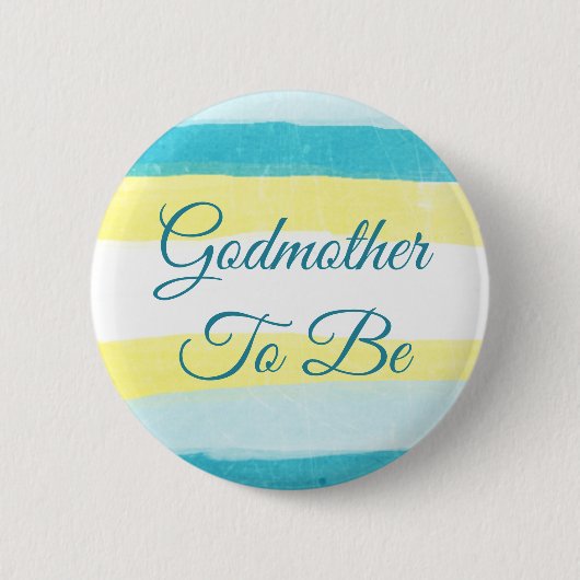 Godmoeder om Geel Blauw Baby shower Button te zijn (Voorkant)
