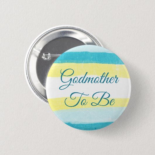 Godmoeder om Geel Blauw Baby shower Button te zijn (Voorkant /achterkant)