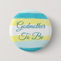 Godmoeder om Geel Blauw Baby shower Button te zijn