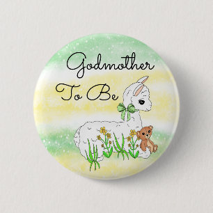 Godmoeder om Llama te zijn met Teddy Bear Ronde Button 5,7 Cm