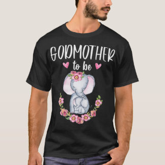 Godmoeder om olifant Baby shower te worden Floral  T-shirt