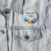 Godmoeder om te zijn, Beach Threated Baby shower Ronde Button 5,7 Cm (In situ)