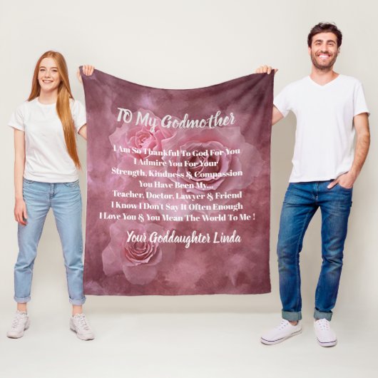 Godmoeder personaliseert Fleece Blanket Deken (In situ)