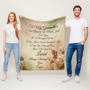 Godmoeder personaliseert fleece deken