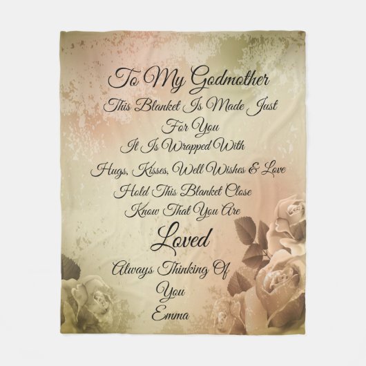 Godmoeder personaliseert fleece deken (Voorkant)