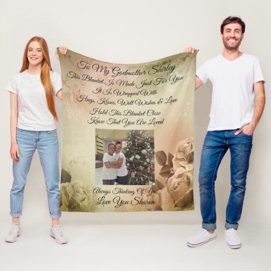 Godmoeder personaliseert fleece deken (In situ)