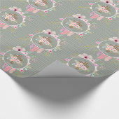 Godmoeder - Persoonlijke Floral Cross Sage Green Cadeaupapier (Hoek)