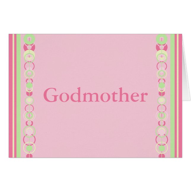Godmoeder Roze Modern Circles Card (Voorkant Horizontaal)