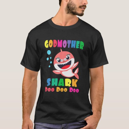 Godmoeder Shark Gift Cute Baby Shark Family Matchi T-shirt (Voorkant)