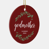 Godmoeder Specialized Gift Festive Laurel Wreath Keramisch Ornament (Rechts)