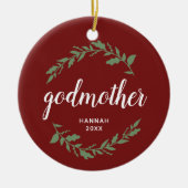 Godmoeder Specialized Gift Festive Laurel Wreath Keramisch Ornament (Voorkant)