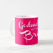 Godmoeder van Bride White op Hot Pink Koffiemok (Voorkant links)