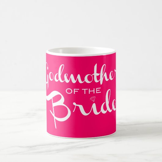 Godmoeder van Bride White op Hot Pink Koffiemok (Center)