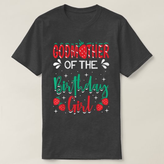 Godmoeder van de aardbei van het meisje van de geb t-shirt (Design voorkant)
