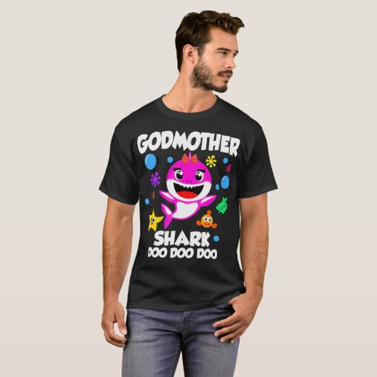 Godmoeder van de Baby haaiendag Godmoeder Sha T-shirt (Voorkant volledig)