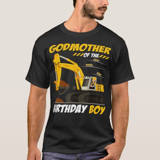 Godmoeder van de Birthday Boy Construction Birthda T-shirt (Voorkant)
