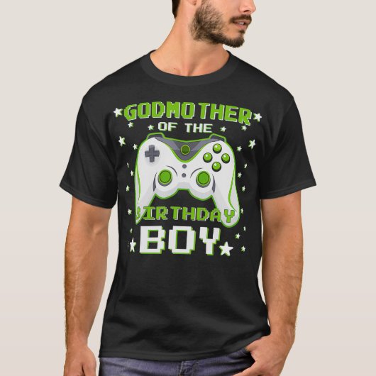Godmoeder van de Birthday Boy Gift Video Game Birt T-shirt (Voorkant)