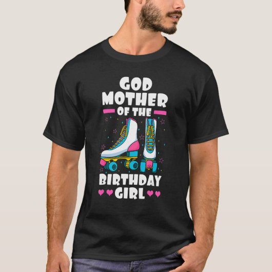 Godmoeder van de Birthday Girl Roller Schaatsen Sk T-shirt (Voorkant)