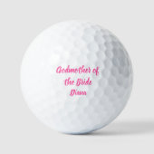 Godmoeder van de Bride Pink Custom Name Wedding Golfballen (Voorkant)