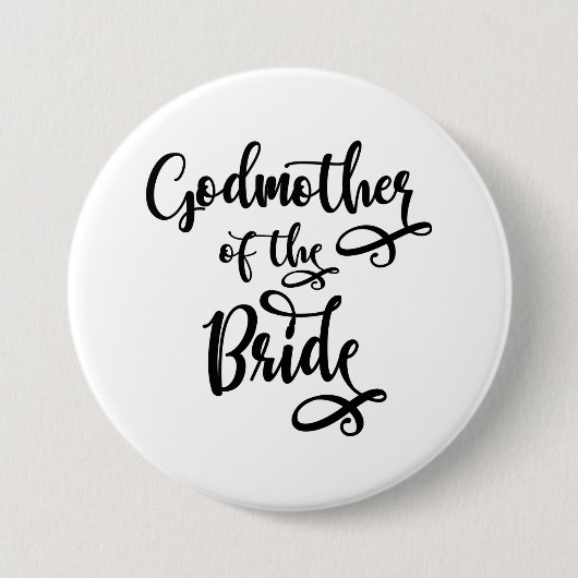 Godmoeder van de Bride Ronde Button 7,6 Cm (Voorkant)